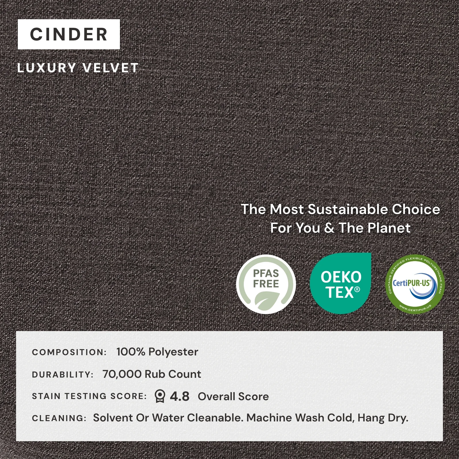Elevate Comfort Layer Set for 4-Seater Sectional | Luxury Velvet in Cinder - Image 7