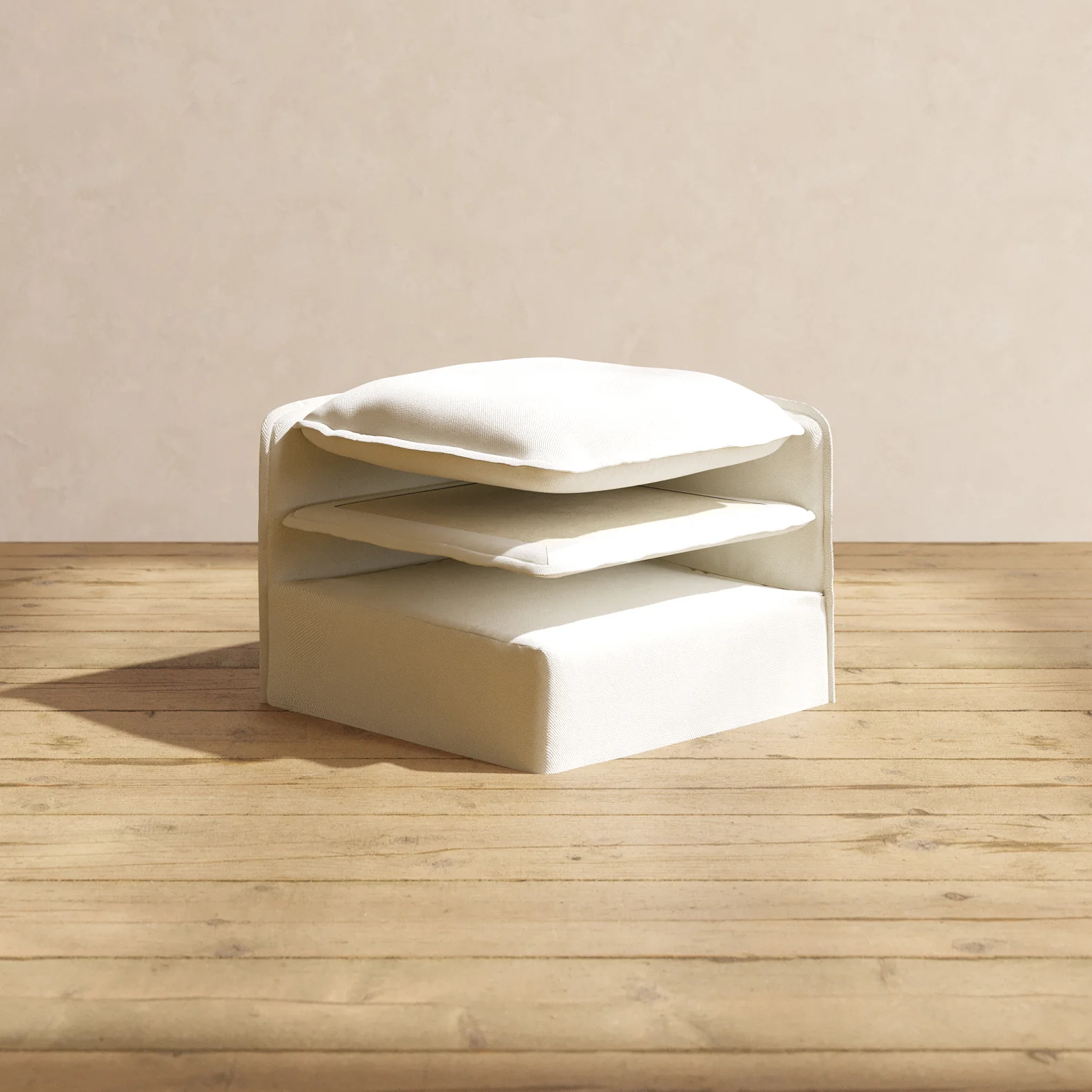 Elevate Comfort Layer Set for 6-Seater Open-Ends U-Sectional | Plush Weave in Eggshell