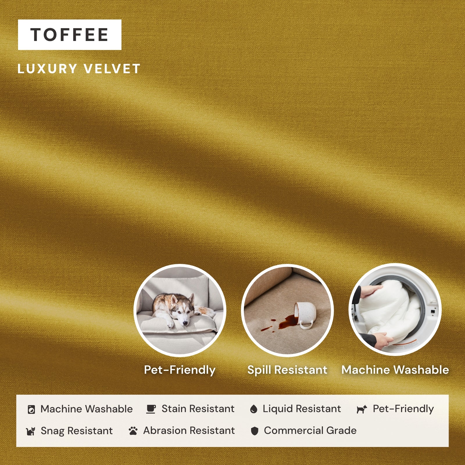 Elevate Comfort Layer Set for 9-Seater Open-Ends U-Sectional | Luxury Velvet in Toffee - Image 6