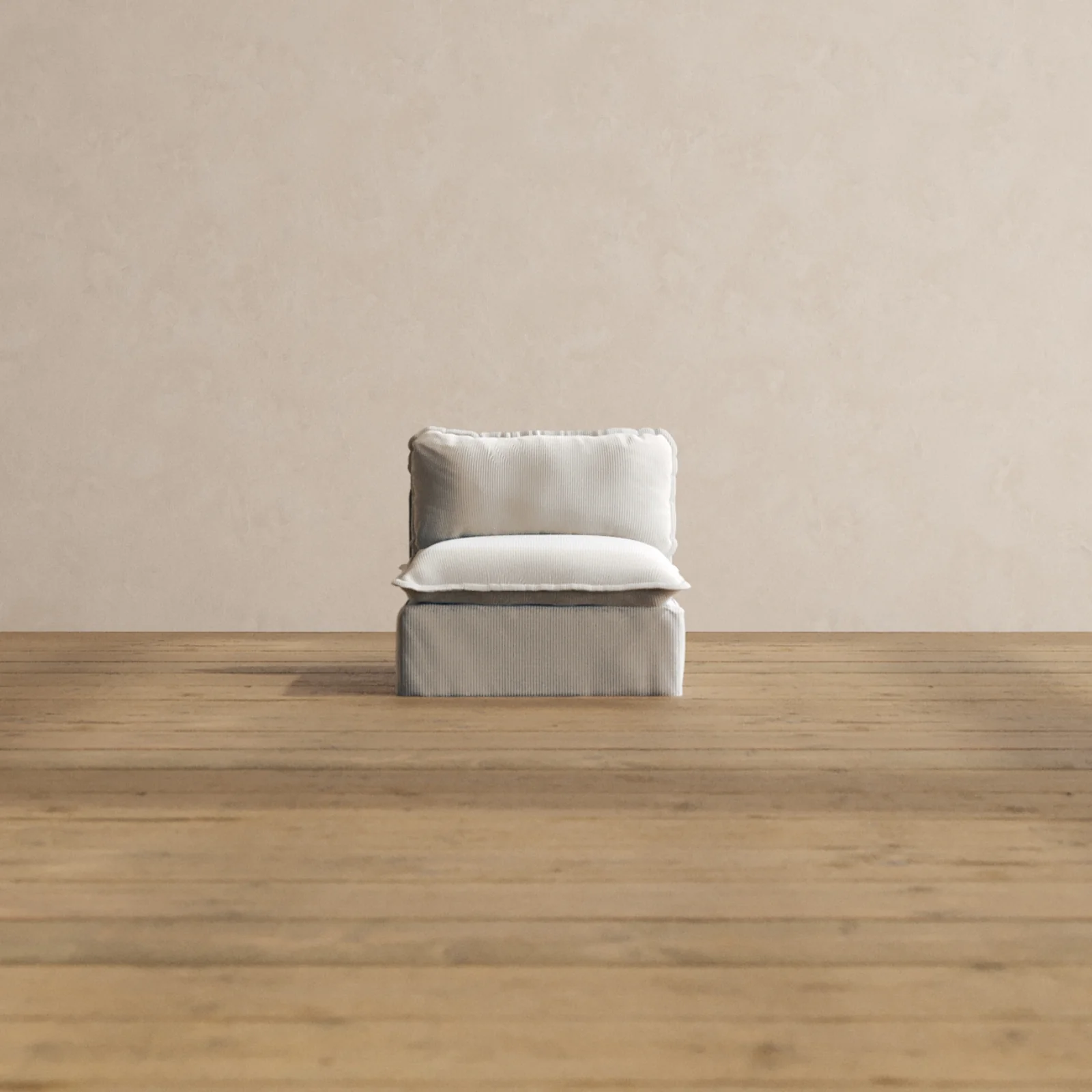 Modular Washable Armless Chair in Milk | Memorix+ Seat | Contour Pillow