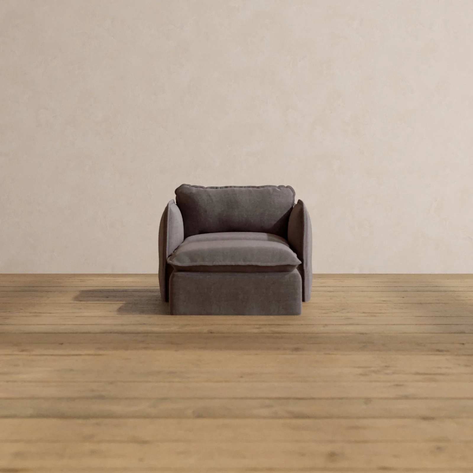 Modular Washable Chaise Armchair in Caviar | Memorix+ Seat | Contour Pillow