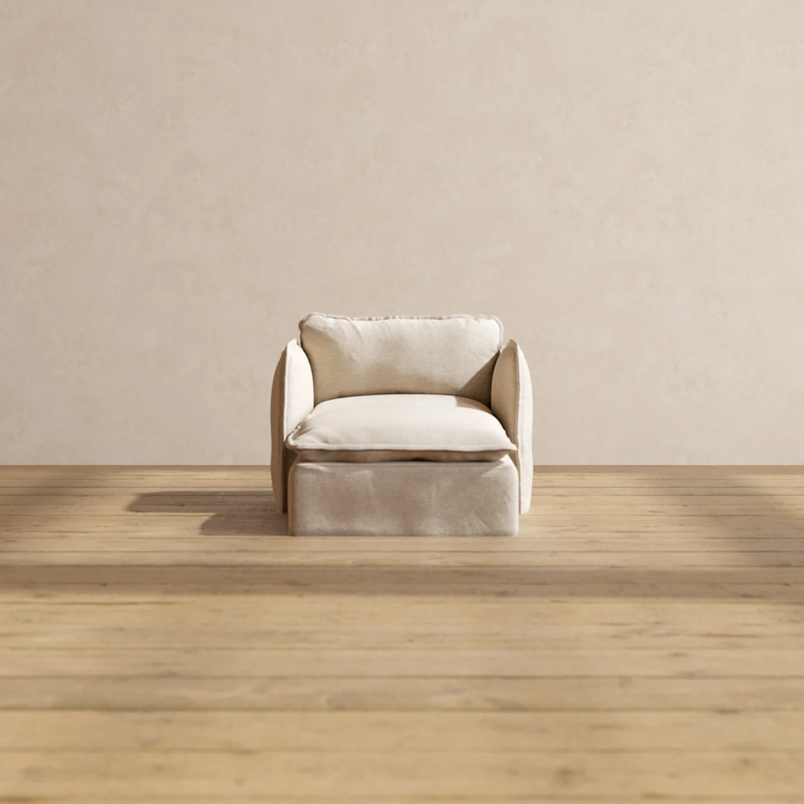 Modular Washable Chaise Armchair in Oat | Memorix+ Seat | Contour Pillow