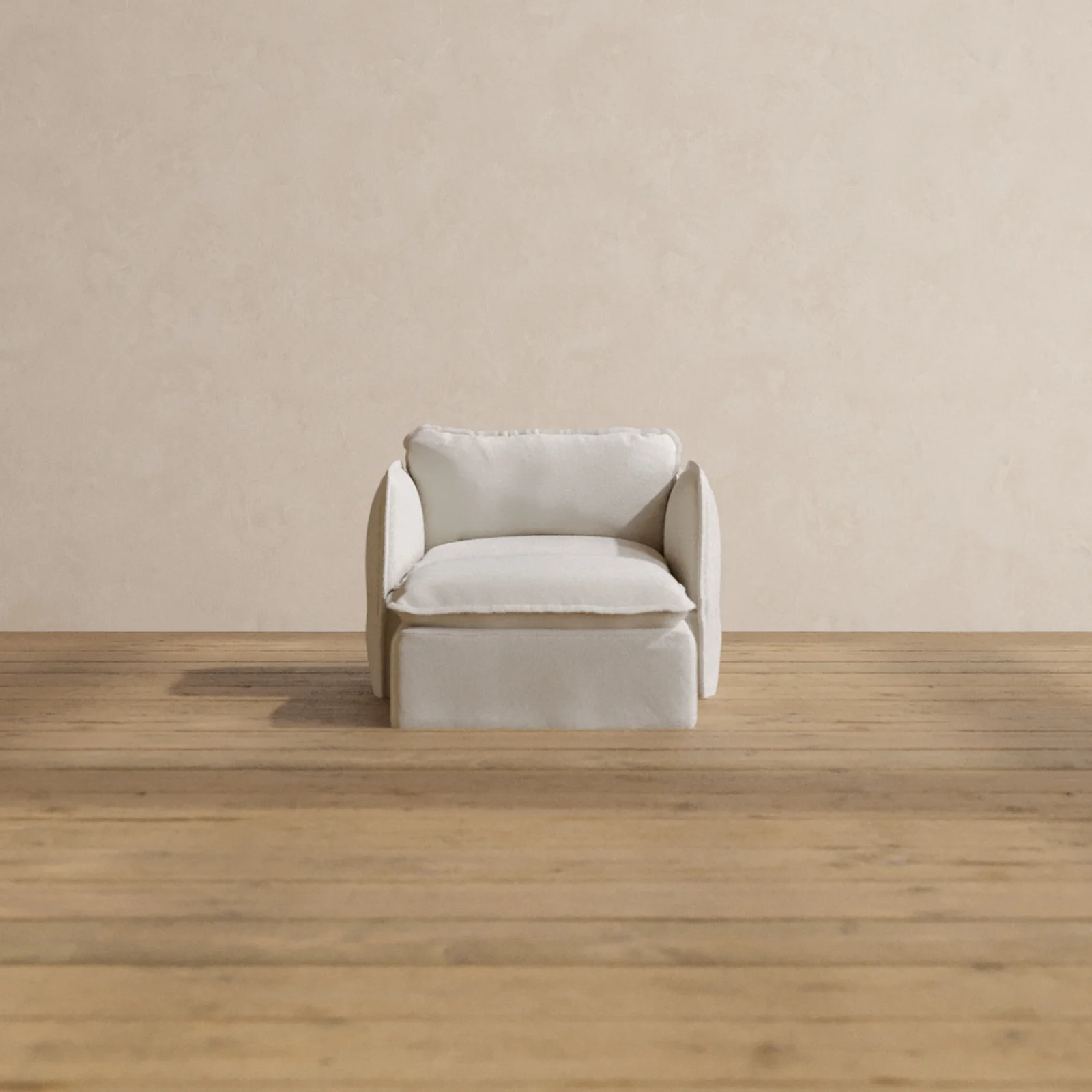 Modular Washable Chaise Armchair in Powder | Deluxe+ Seat | Cloud Pillow