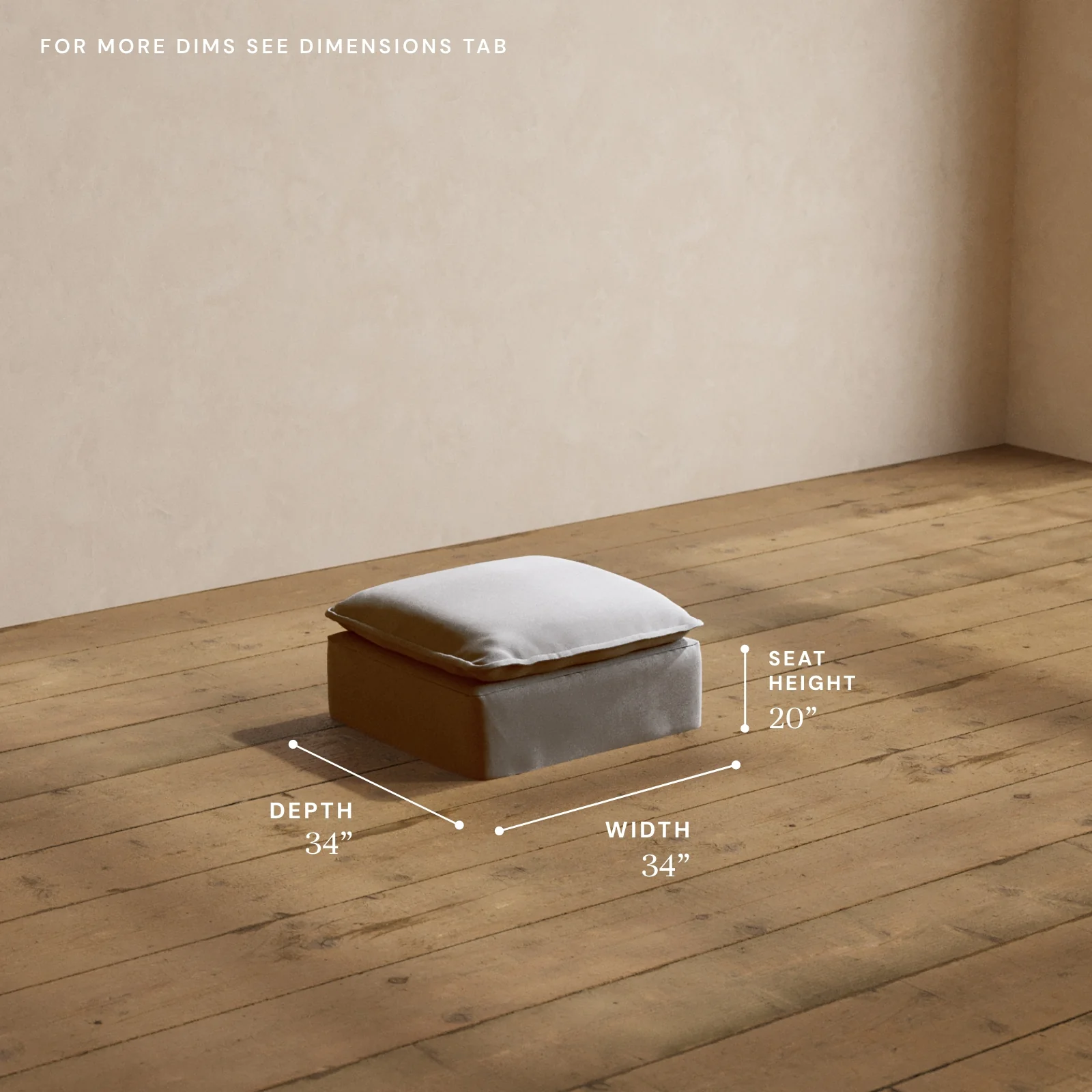 Modular Washable Ottoman in Pumice | Memorix+ Seat - Image 5