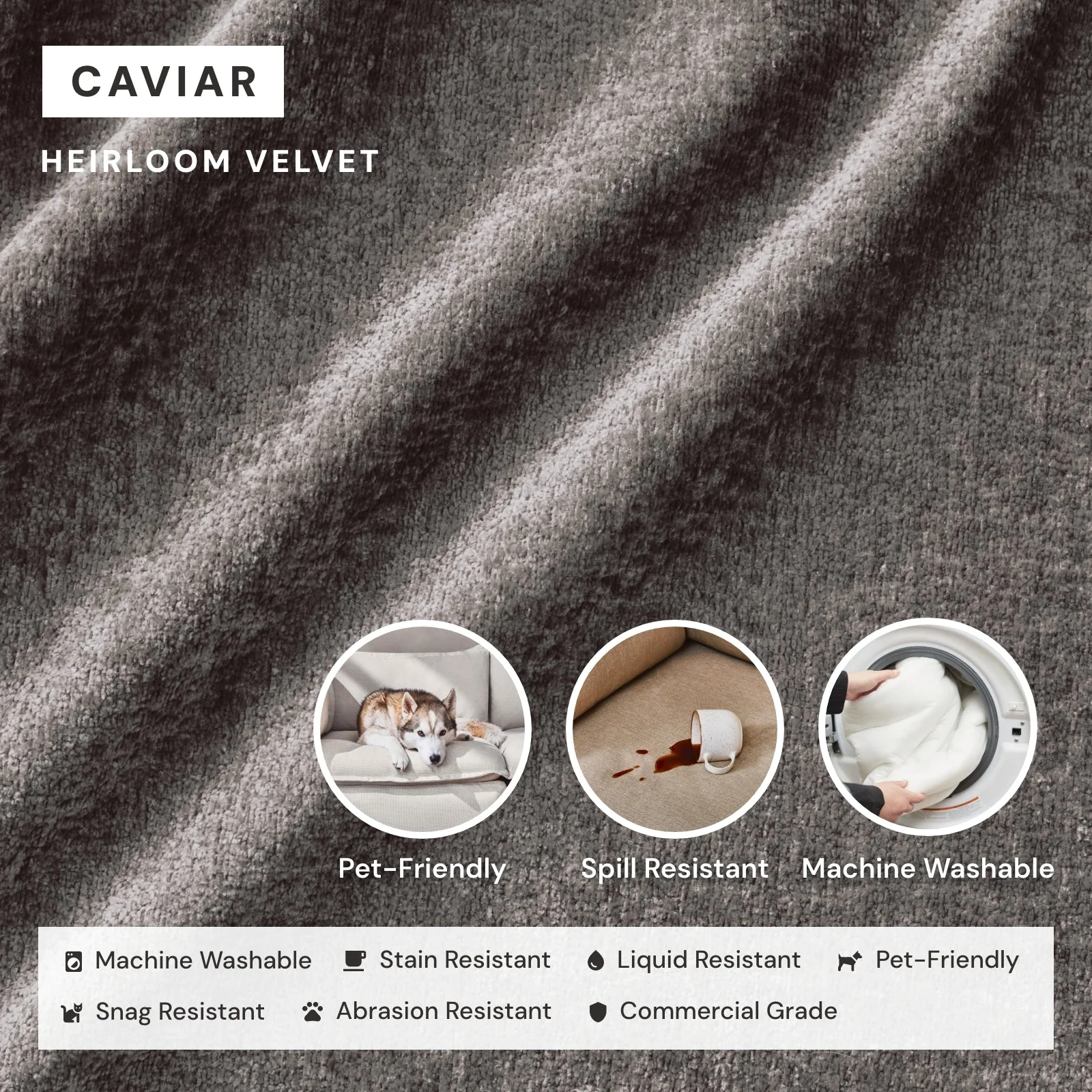 Slipcover Only - Modular Washable 2-Seater in Caviar - Image 3