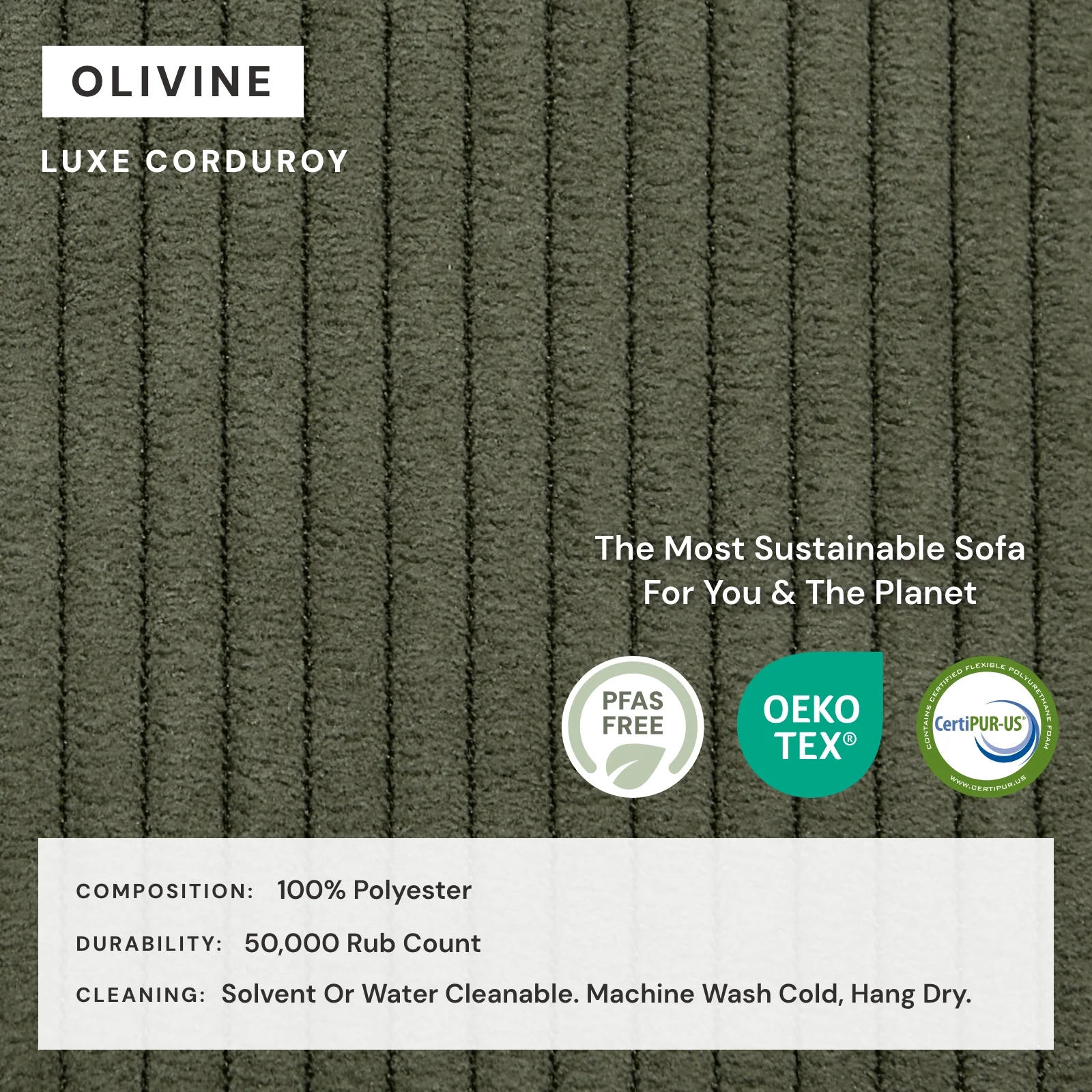 Slipcover Only - Modular Washable 2-Seater in Olivine - Image 4