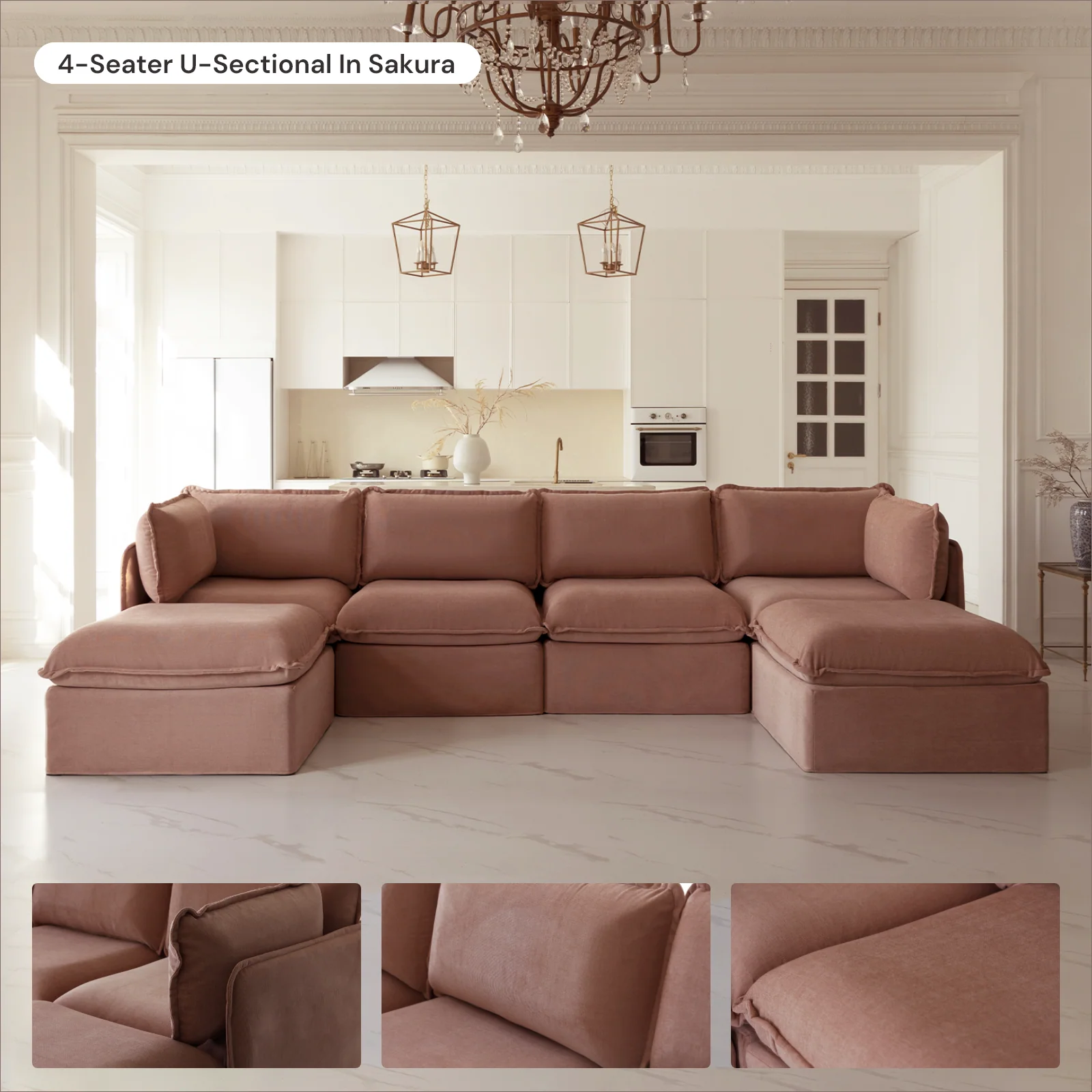 Slipcover Only - Modular Washable 3-Seater in Sakura - Image 6