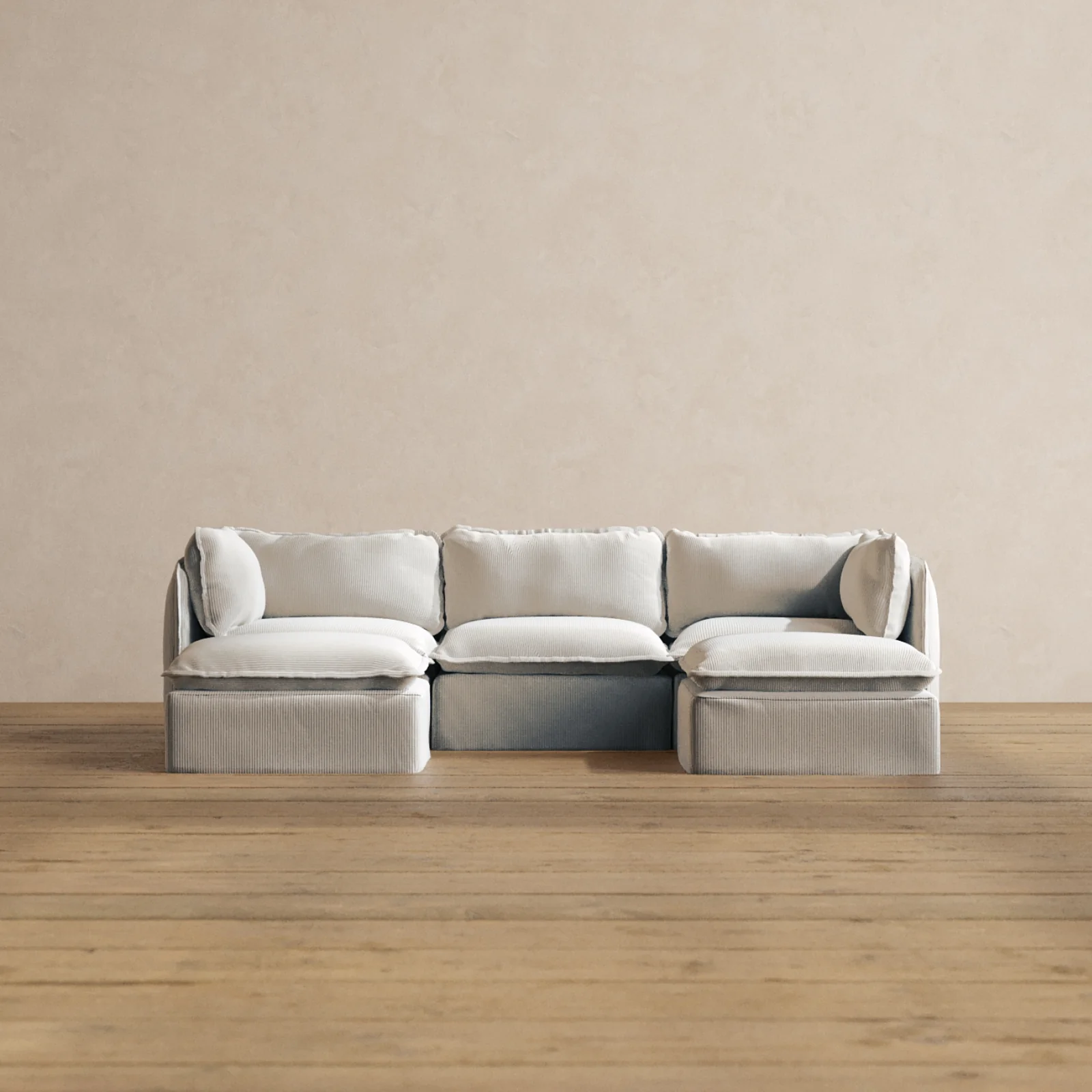 Slipcover Only - Modular Washable 3-Seater U-Sectional in Milk