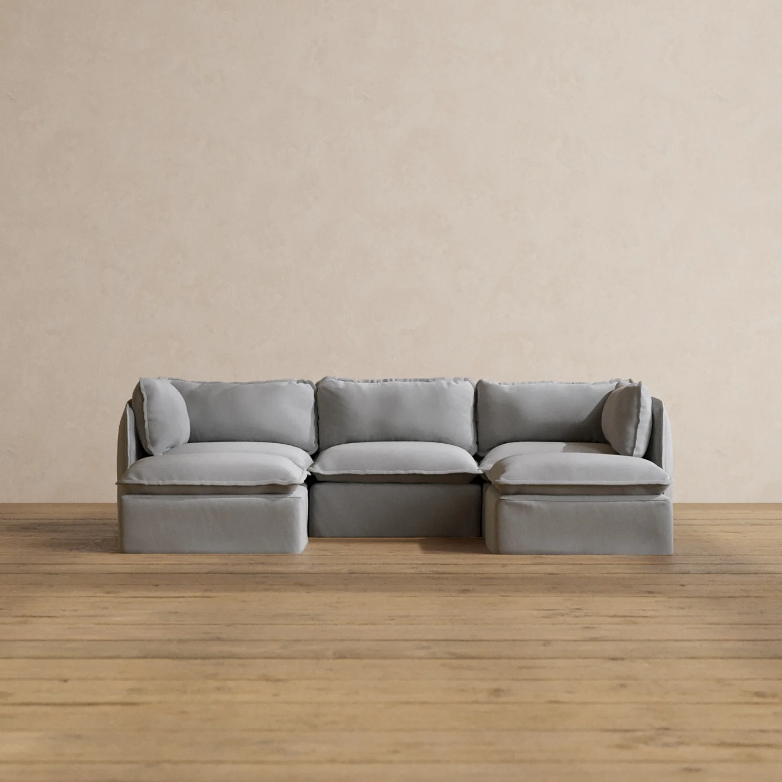 Slipcover Only - Modular Washable 3-Seater U-Sectional in Pumice