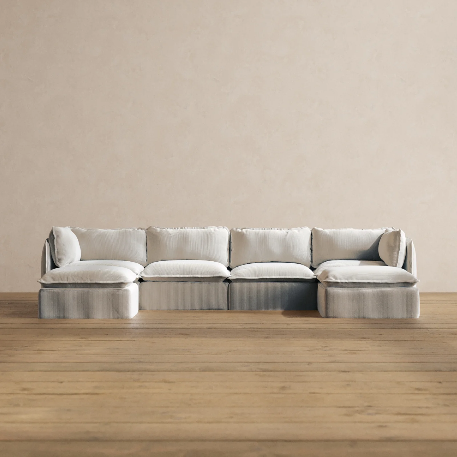 Slipcover Only - Modular Washable 4-Seater U-Sectional in Milk