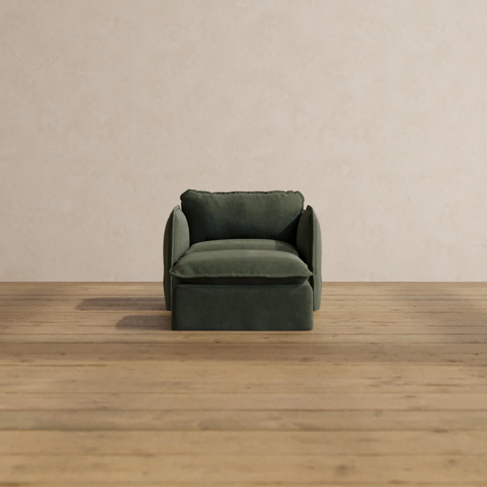 Slipcover Only - Modular Washable Armchair + Ottoman in Olivine