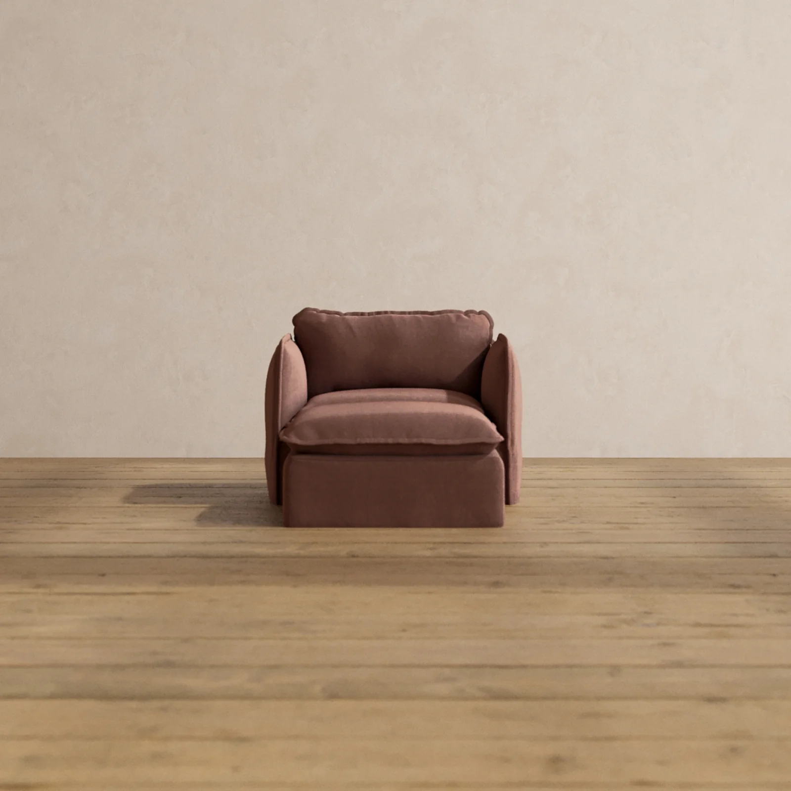 Slipcover Only - Modular Washable Chaise Armchair in Chestnut