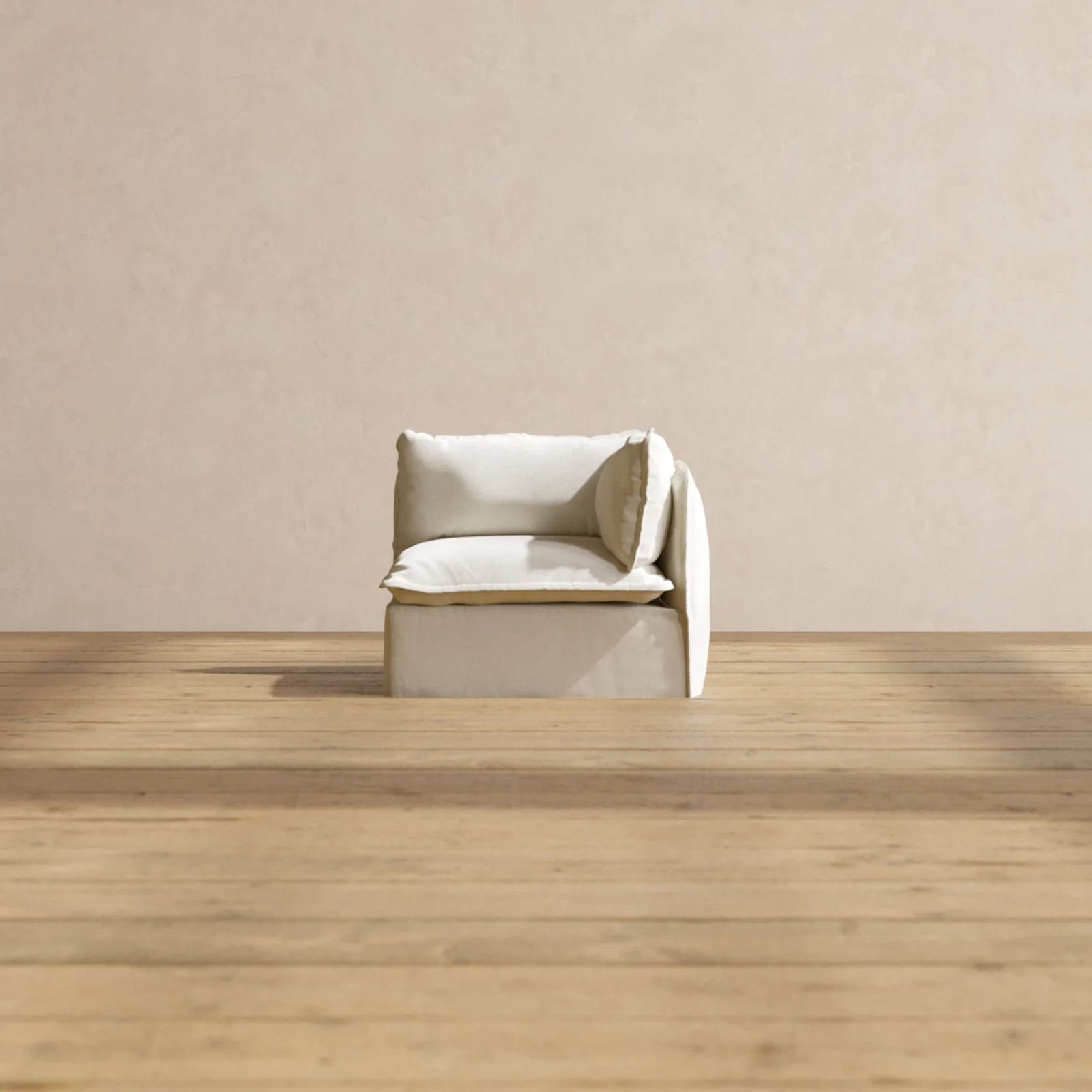 Slipcover Only - Modular Washable End Chair - Right in Eggshell