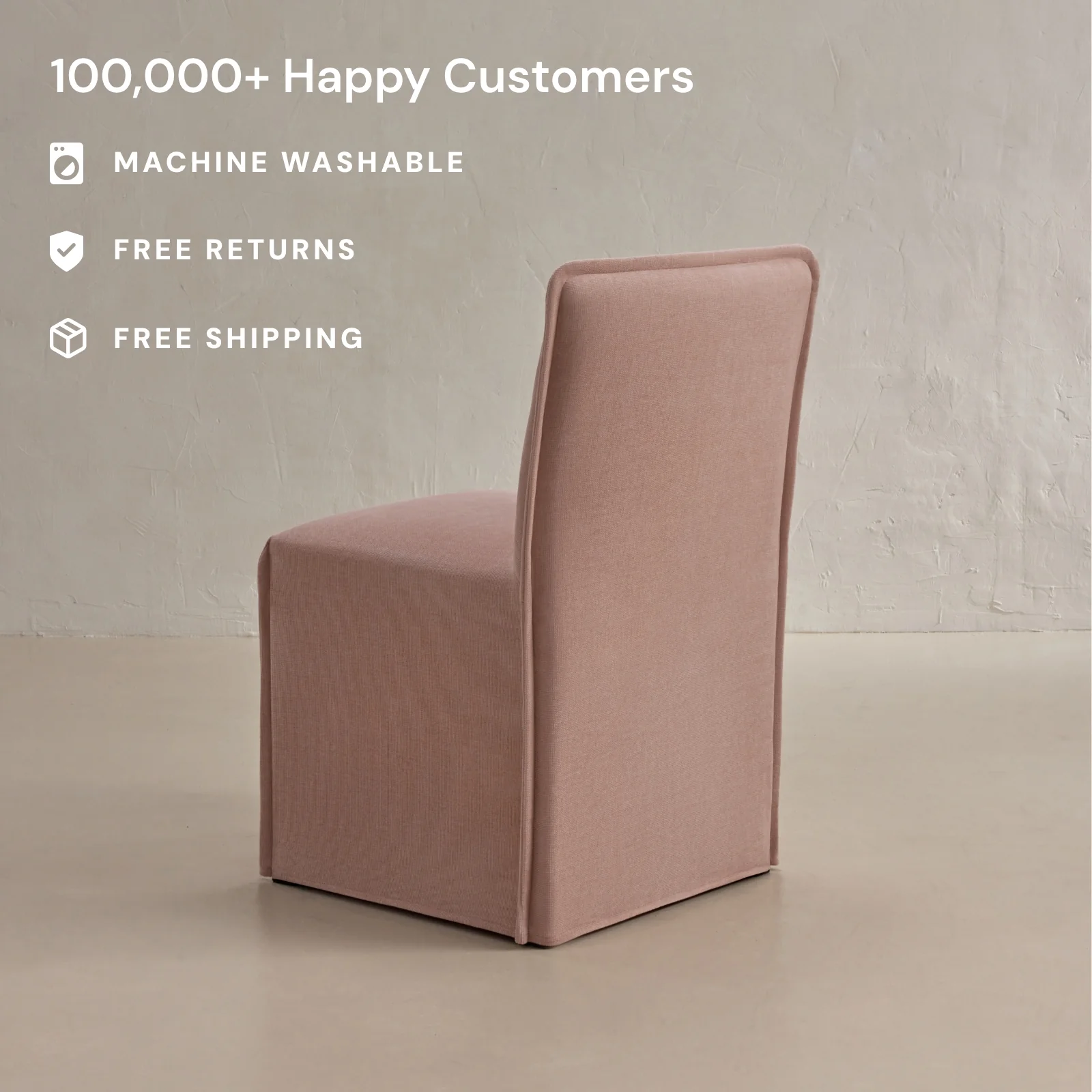 Slipcover Only - Washable Upholstered Dining Chair | 15" Back Height in Sakura - Image 2