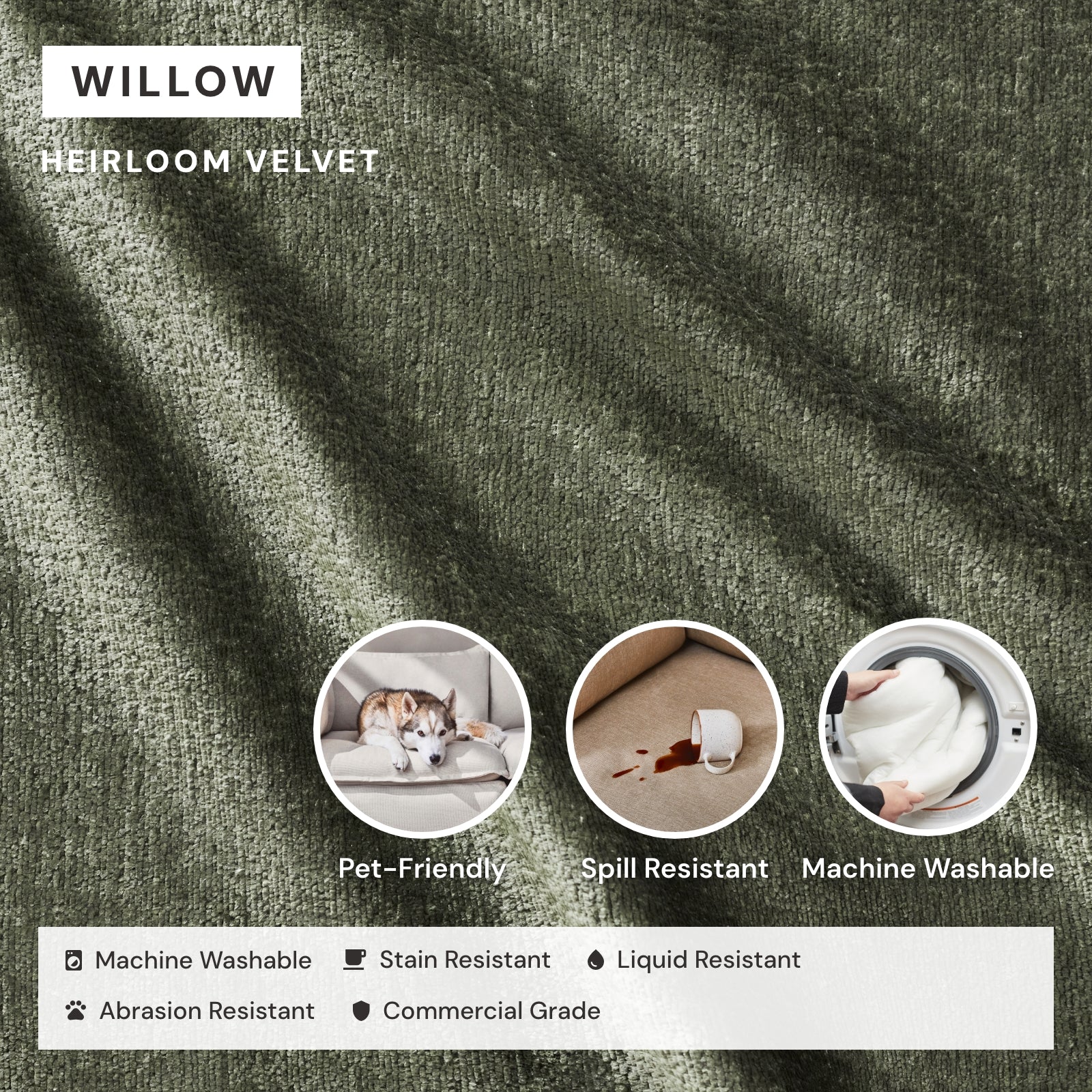 Slipcover Only - Washable Upholstered Dining Chair | 19” Back Height in Willow - Image 3