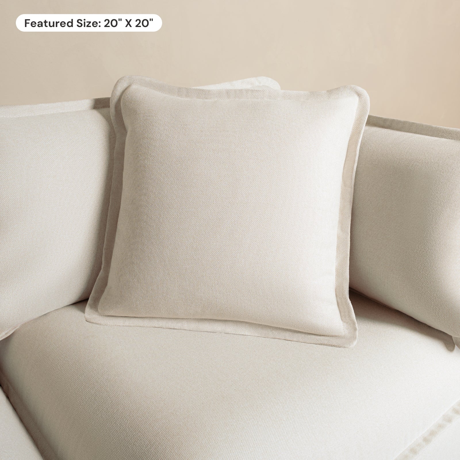 Square Performance Accent Pillow 22 x 22 | Plush Weave in Ash - Image 7