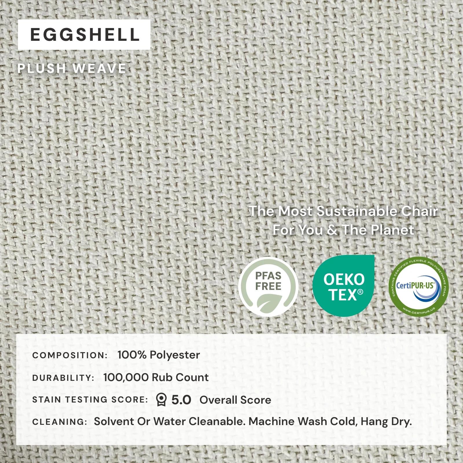 Washable Upholstered Dining Chair | 15” Back Height in Eggshell - Image 4