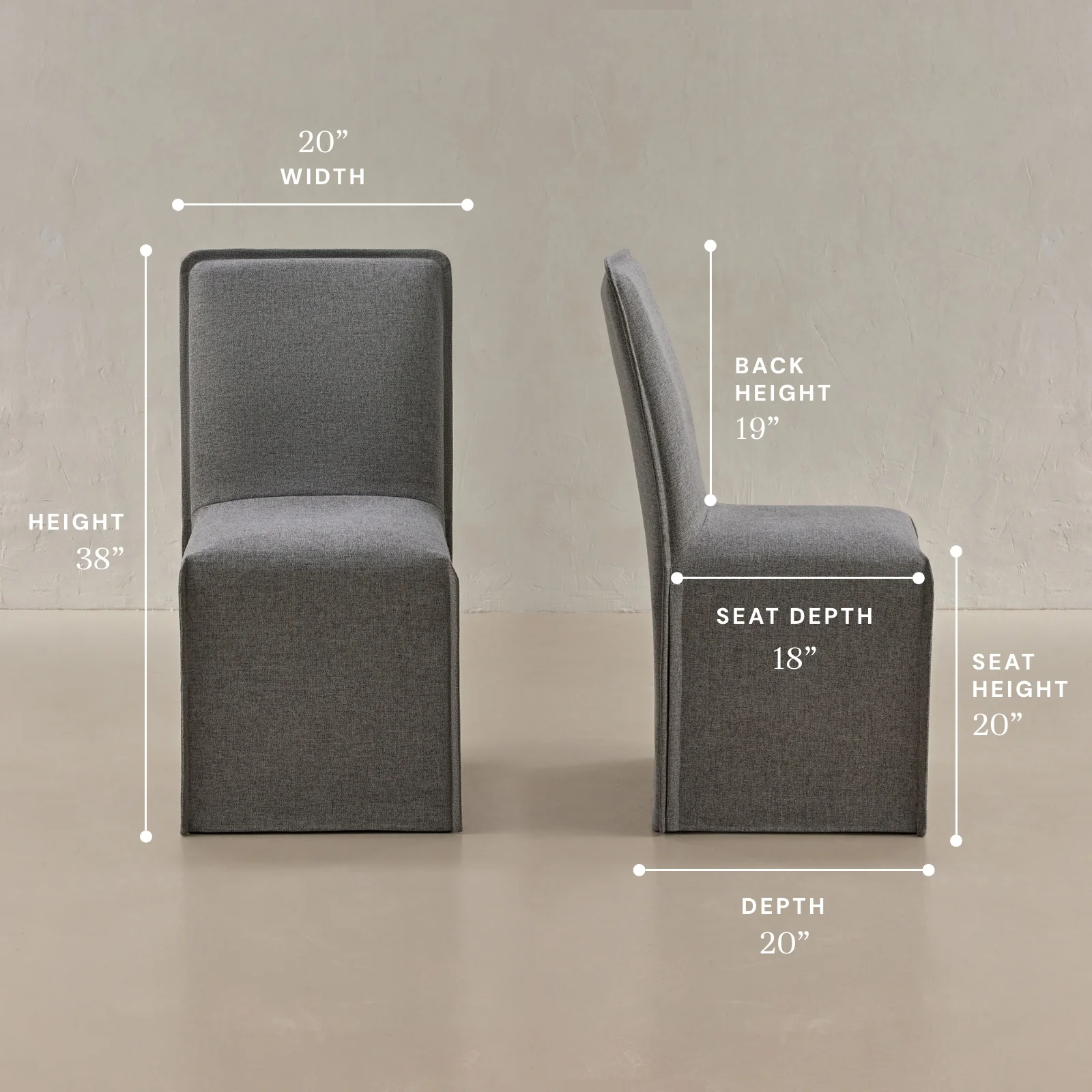 Washable Upholstered Dining Chair | 19” Back Height in Ash - Image 5