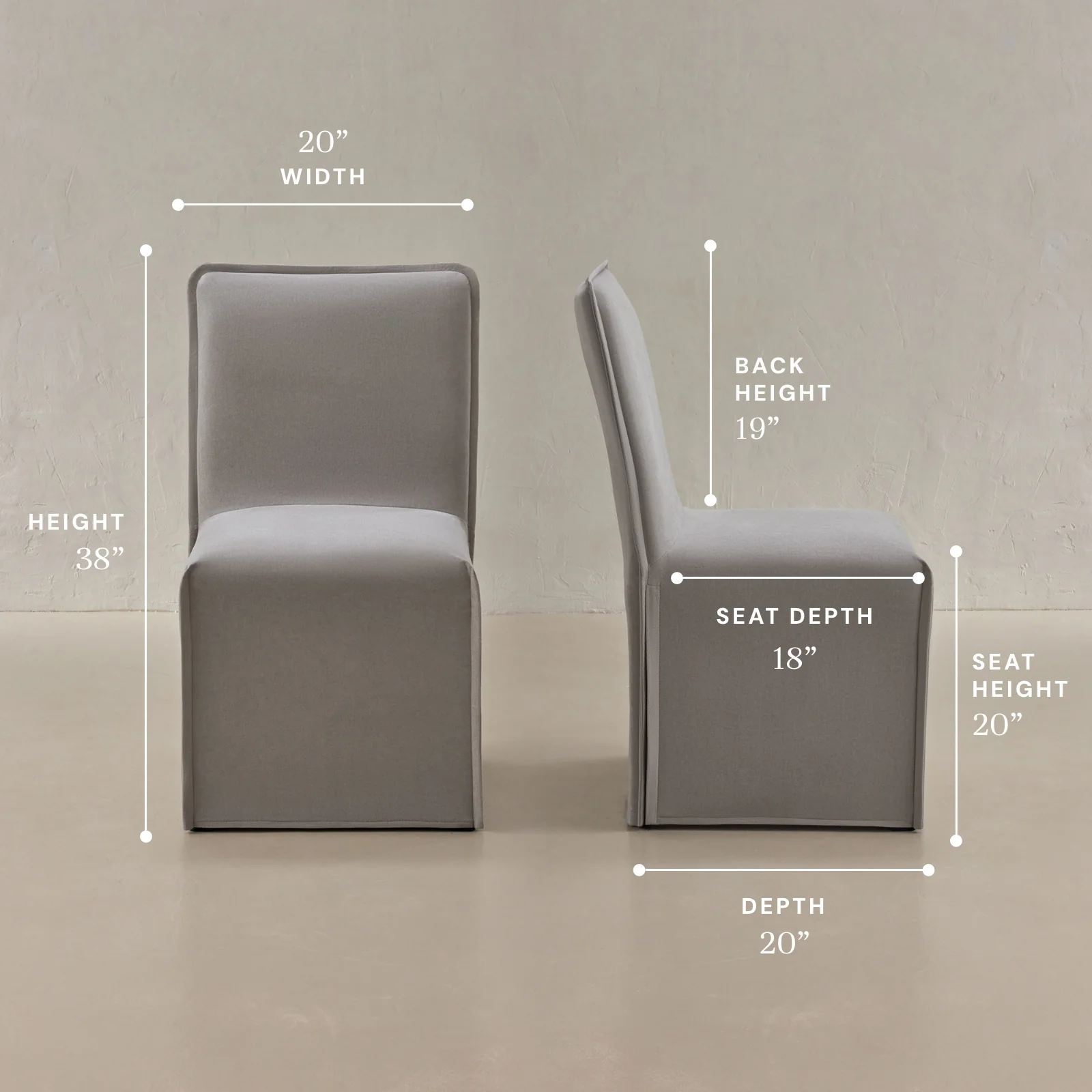 Washable Upholstered Dining Chair | 19” Back Height in Pumice - Image 5